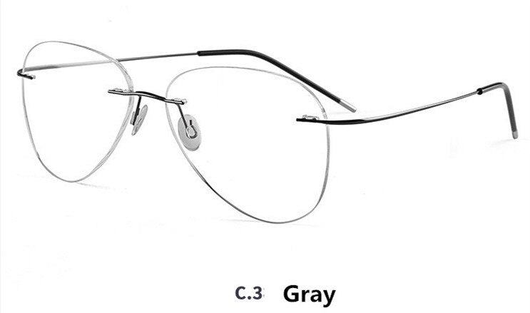 Pilot Ultra-light Memory Titanium Rimless Aviation Myopia Eyeglasses Optical Glasses Frame Men Spectacle Prescription Eyewear