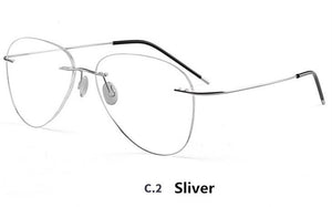 Pilot Ultra-light Memory Titanium Rimless Aviation Myopia Eyeglasses Optical Glasses Frame Men Spectacle Prescription Eyewear