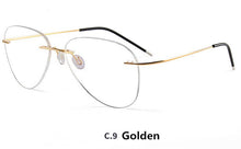 Carica l&#39;immagine nel visualizzatore di Gallery, Pilot Ultra-light Memory Titanium Rimless Aviation Myopia Eyeglasses Optical Glasses Frame Men Spectacle Prescription Eyewear
