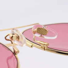 Load image into Gallery viewer, Pilot frame pink lenses sunglasses women chain style with ivory Interlocking charms