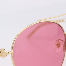 Load image into Gallery viewer, Pilot frame pink lenses sunglasses women chain style with ivory Interlocking charms
