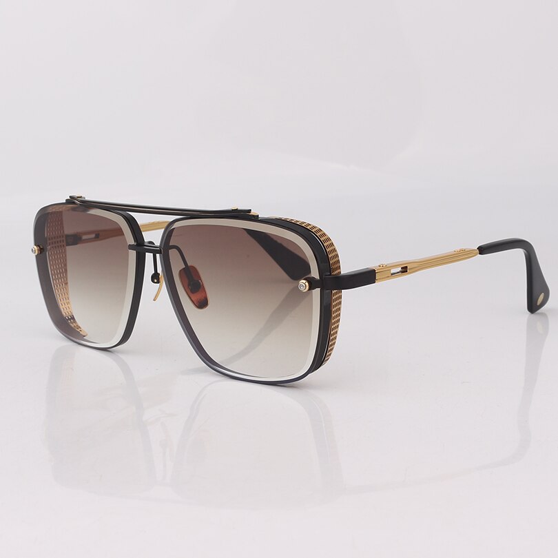 Pilot metal frame classic sunglasses for men square women sunglasses brown gradient lenses