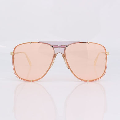 Pilot metal frame sunglasses women pink lenses ivory tips
