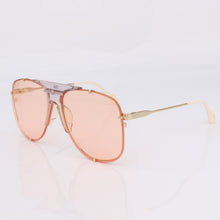 Load image into Gallery viewer, Pilot metal frame sunglasses women pink lenses ivory tips