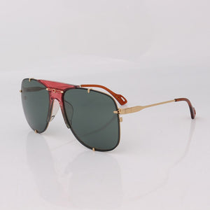 Pilot metal frame sunglasses women pink lenses ivory tips