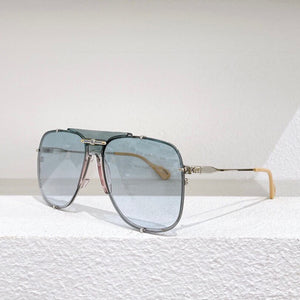 Pilot metal frame sunglasses women pink lenses ivory tips