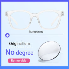 Load image into Gallery viewer, Pink Blue Light Glasses Magnifier Comfortable Women Myopia Prescription Eyeglasses Frame Square ladies Reading Glasses