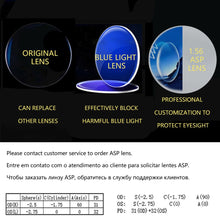 Load image into Gallery viewer, Pink Blue Light Glasses Magnifier Comfortable Women Myopia Prescription Eyeglasses Frame Square ladies Reading Glasses