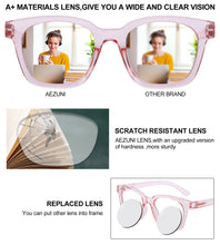 Load image into Gallery viewer, Pink Blue Light Glasses Magnifier Comfortable Women Myopia Prescription Eyeglasses Frame Square ladies Reading Glasses