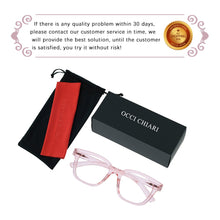 Load image into Gallery viewer, Pink Blue Light Glasses Magnifier Comfortable Women Myopia Prescription Eyeglasses Frame Square ladies Reading Glasses