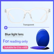 Load image into Gallery viewer, Pink Blue Light Glasses Magnifier Comfortable Women Myopia Prescription Eyeglasses Frame Square ladies Reading Glasses