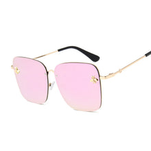 Load image into Gallery viewer, Pink Oversized Honeybee Sunglasses Women Metal Gradient Sun Glasses  Lady Sunglass Eyewear UV400 Shades