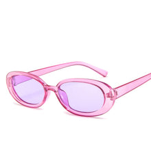 Load image into Gallery viewer, Pink Retro Sunglasses Oval Sunglasses Women Retro Brand Designer Vintage Ladies Cat Eye Pink Sun Glasses UV400 Nicki Minaj