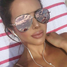 Load image into Gallery viewer, Pink mirror Pilot sunglasses women Metal frame brand designer women&#39;s 2023 Stylish Ladies Shades feminine glasses