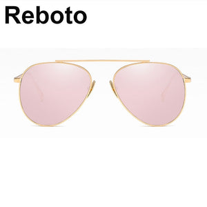 Pink mirror Pilot sunglasses women Metal frame brand designer women's 2023 Stylish Ladies Shades feminine glasses