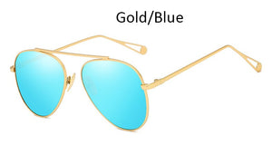 Pink mirror Pilot sunglasses women Metal frame brand designer women's 2023 Stylish Ladies Shades feminine glasses