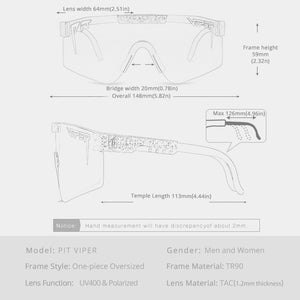 Pit Viper Brand Shield Sunglasses Men ANSI Z87.1 Enhanced Lens Sun Glasses Unisex Freely Adjust The Angle of Leg UV400