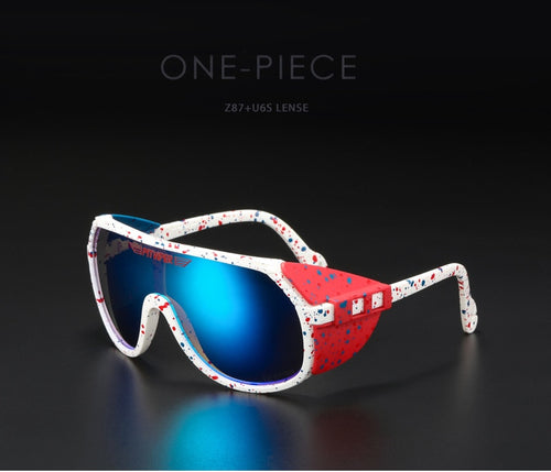 Pit Viper One Piece Sunglasses Men Sports Removable Shield Sun Glasses Unisex Equipped With ANSI Z87+ UV400 Lens Grand-Prix