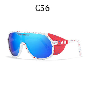 Pit Viper One Piece Sunglasses Men Sports Removable Shield Sun Glasses Unisex Equipped With ANSI Z87+ UV400 Lens Grand-Prix