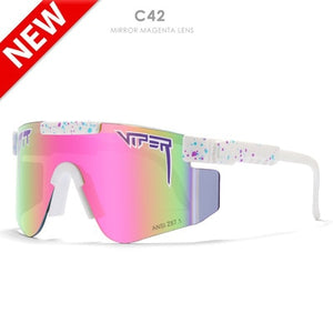 Pit Viper Original Oversized Semi Rimless Sunglasses Men/Women UV400 Half Frame Sports Goggle Big Mirror Shades With Box