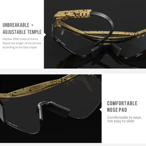 Pit Viper Original Oversized Semi Rimless Sunglasses Men/Women UV400 Half Frame Sports Goggle Big Mirror Shades With Box