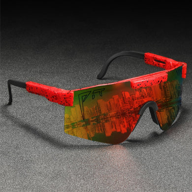 Pit Viper Polarized Oversized Sunglasses Men One-piece Lens Shield Gafas de sol Semi-rimless Mirror UV400 Adjustable
