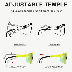 Pit Viper Polarized Oversized Sunglasses Men One-piece Lens Shield Gafas de sol Semi-rimless Mirror UV400 Adjustable