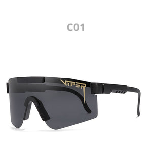 Pit Viper Polarized Oversized Sunglasses Men One-piece Lens Shield Gafas de sol Semi-rimless Mirror UV400 Adjustable