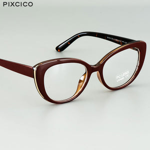 Pixcico 45677 Cat Eye Glasses Frames Women  Optical Fashion Computer Glasses