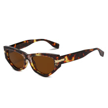 Load image into Gallery viewer, Plastic Cat Eyes Small Sunglass Mens Vintage Brand Designer Leopard Gradient Travel Sun glasses Man Sunglasses.