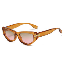 Load image into Gallery viewer, Plastic Cat Eyes Small Sunglass Mens Vintage Brand Designer Leopard Gradient Travel Sun glasses Man Sunglasses.