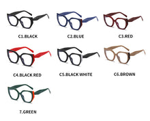 Carica l&#39;immagine nel visualizzatore di Gallery, Montatura per occhiali Cat Eye con giunture in plastica colorata con lenti trasparenti 2023 Occhiali ottici anti luce blu da donna 