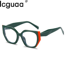 Carica l&#39;immagine nel visualizzatore di Gallery, Montatura per occhiali Cat Eye con giunture in plastica colorata con lenti trasparenti 2023 Occhiali ottici anti luce blu da donna 