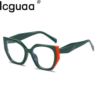 Montatura per occhiali Cat Eye con giunture in plastica colorata con lenti trasparenti 2023 Occhiali ottici anti luce blu da donna 