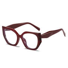 Carica l&#39;immagine nel visualizzatore di Gallery, Montatura per occhiali Cat Eye con giunture in plastica colorata con lenti trasparenti 2023 Occhiali ottici anti luce blu da donna 