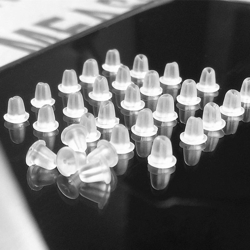 Plastic Earplugs 100PCS / Lot DIY Jewelry Plastic Earrings Accessories Plastic Rubber Earring Back Wholesale Drop Shipping