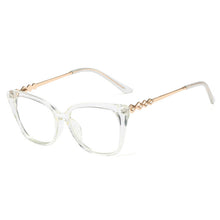 Carica l&#39;immagine nel visualizzatore di Gallery, Montature per occhiali da vista in plastica titanio Cat Eye anti luce blu Occhiali da vista per computer Diamond TR90 da donna