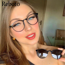 Load image into Gallery viewer, Polarized 2 in 1 Magnetic Sunglasses Women Retro Round Anti Blue Glasses Frame Female 2023 Optical Prescription Eyeglasses