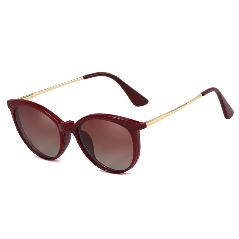 Polarized 2 in 1 Magnetic Sunglasses Women Retro Round Anti Blue Glasses Frame Female 2023 Optical Prescription Eyeglasses