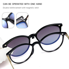 Load image into Gallery viewer, Polarized 2 in 1 Magnetic Sunglasses Women Retro Round Anti Blue Glasses Frame Female 2023 Optical Prescription Eyeglasses