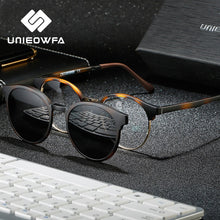 Load image into Gallery viewer, Polarized 3 in 1 Magnet Clip On Glasses Frame Women Retro Round Optical Eyeglasses Frame Men Prescription Myopia Frame Vintage