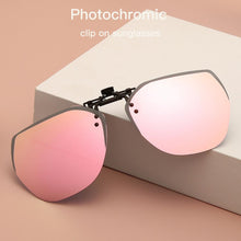 Load image into Gallery viewer, Polarized Clip On Sunglasses Men Flip Up Sunglasses Photochromic Driving Glasses Mirrored Sunglasses Night Vision Fishing Goggle