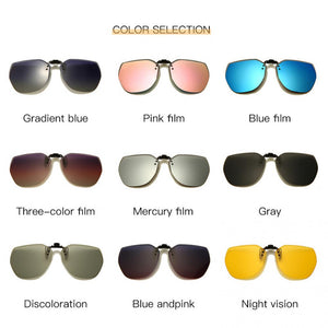 Polarized Clip On Sunglasses Men Flip Up Sunglasses Photochromic Driving Glasses Mirrored Sunglasses Night Vision Fishing Goggle