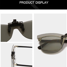 Load image into Gallery viewer, Polarized Clip on Sunglasses Clip on Glasses Square Polaroid Lens Men Women Mirror Clip Sun Glasses Vision Driving Fishing UV400