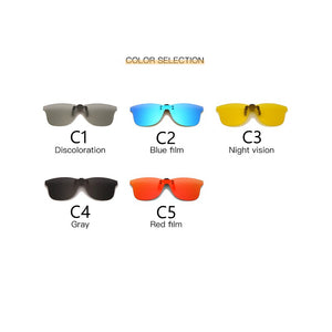 Polarized Clip on Sunglasses Clip on Glasses Square Polaroid Lens Men Women Mirror Clip Sun Glasses Vision Driving Fishing UV400