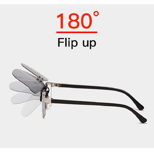 Polarized Clip on Sunglasses Clip on Glasses Square Polaroid Lens Men Women Mirror Clip Sun Glasses Vision Driving Fishing UV400