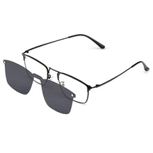 Load image into Gallery viewer, Polarized Clip on Sunglasses Gmei Optical Classical Men Square Ultralight Titanium Alloy Full Rim Sunshades Glasses Frame S94009