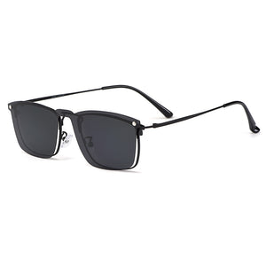 Polarized Clip on Sunglasses Gmei Optical Classical Men Square Ultralight Titanium Alloy Full Rim Sunshades Glasses Frame S94009
