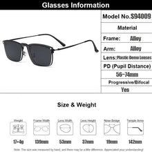 Load image into Gallery viewer, Polarized Clip on Sunglasses Gmei Optical Classical Men Square Ultralight Titanium Alloy Full Rim Sunshades Glasses Frame S94009