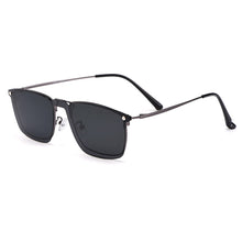 Load image into Gallery viewer, Polarized Clip on Sunglasses Gmei Optical Classical Men Square Ultralight Titanium Alloy Full Rim Sunshades Glasses Frame S94009